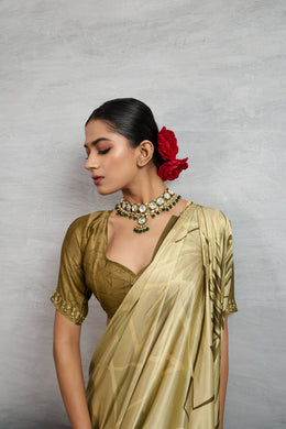 Charming Mustard Satin Silk Saree with Digital Prints