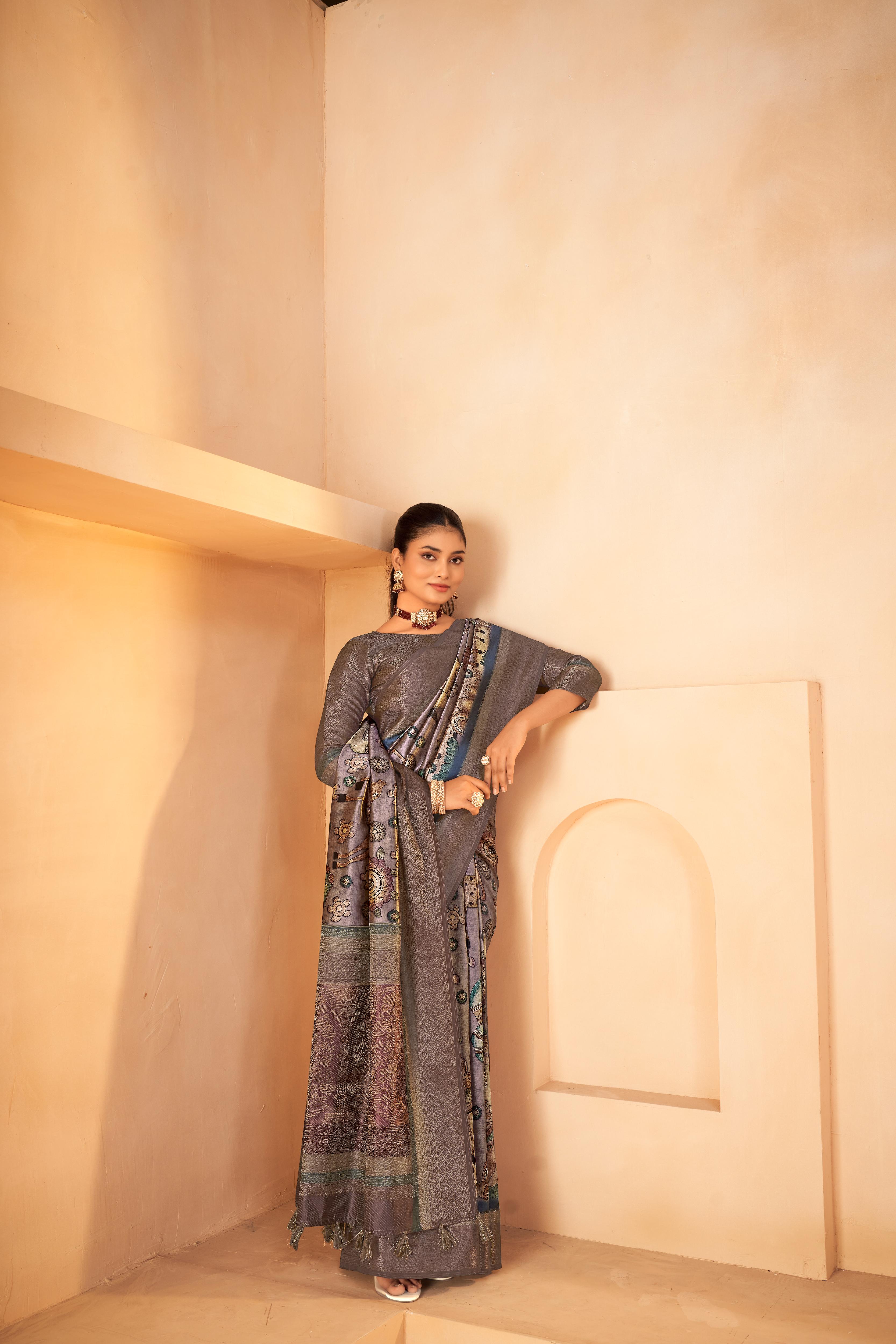 Opulent PURPLE Diya Silk Saree with Jacquard Work