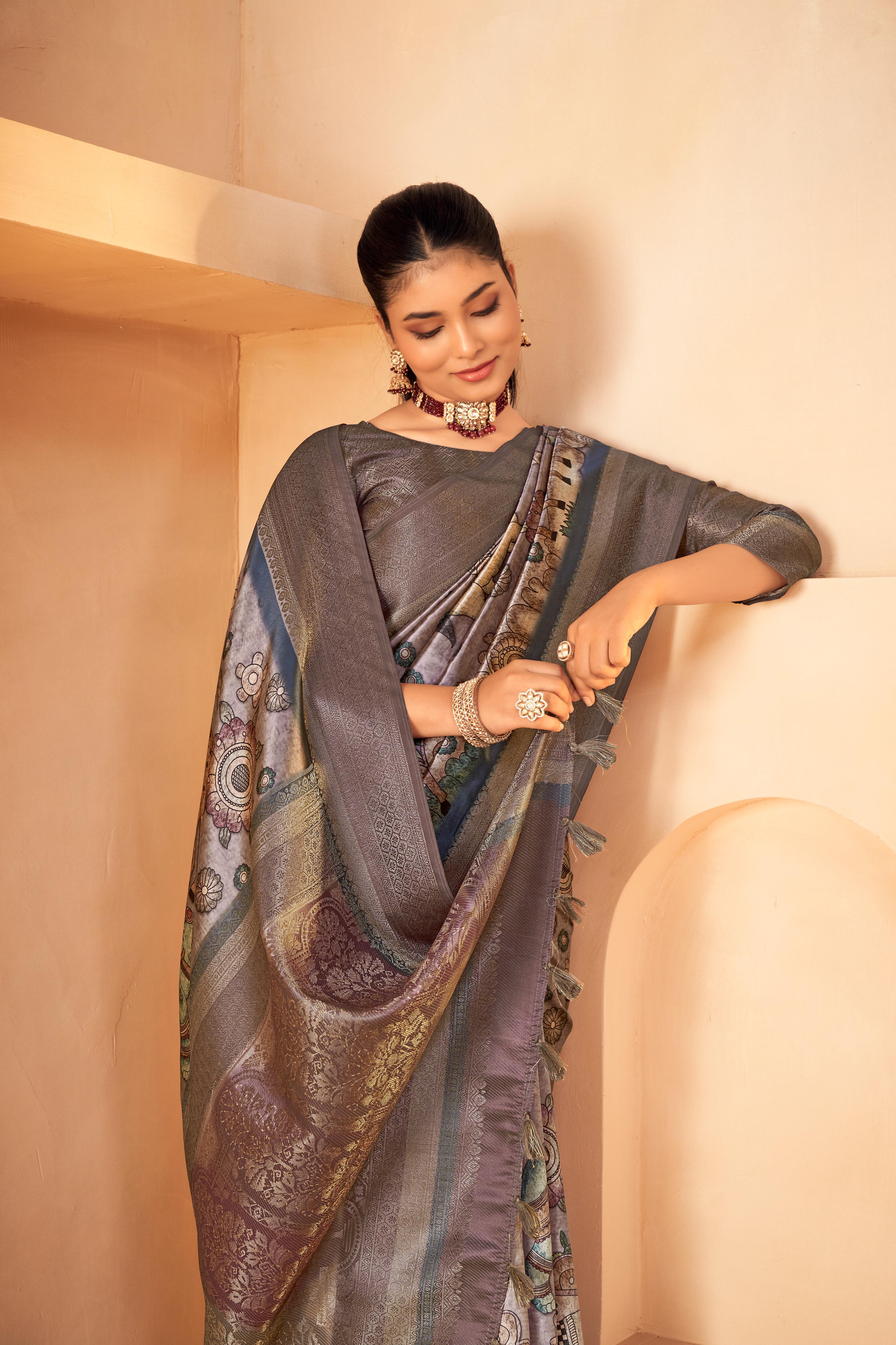 Opulent PURPLE Diya Silk Saree with Jacquard Work