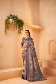 Timeless Diya Silk Purple Saree with Jacquard Border