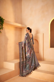 Timeless Diya Silk Purple Saree with Jacquard Border