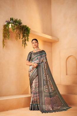 Charming Grey Diya Silk with Jacquard