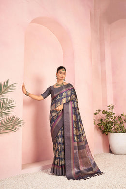 Timeless Diya Silk Wine Saree with Jacquard Border sedoracouture