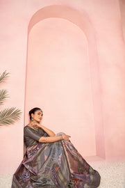 Timeless Wine Diya Silk Saree