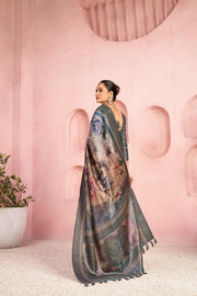 Stunning Grey Diya Silk with Pallu