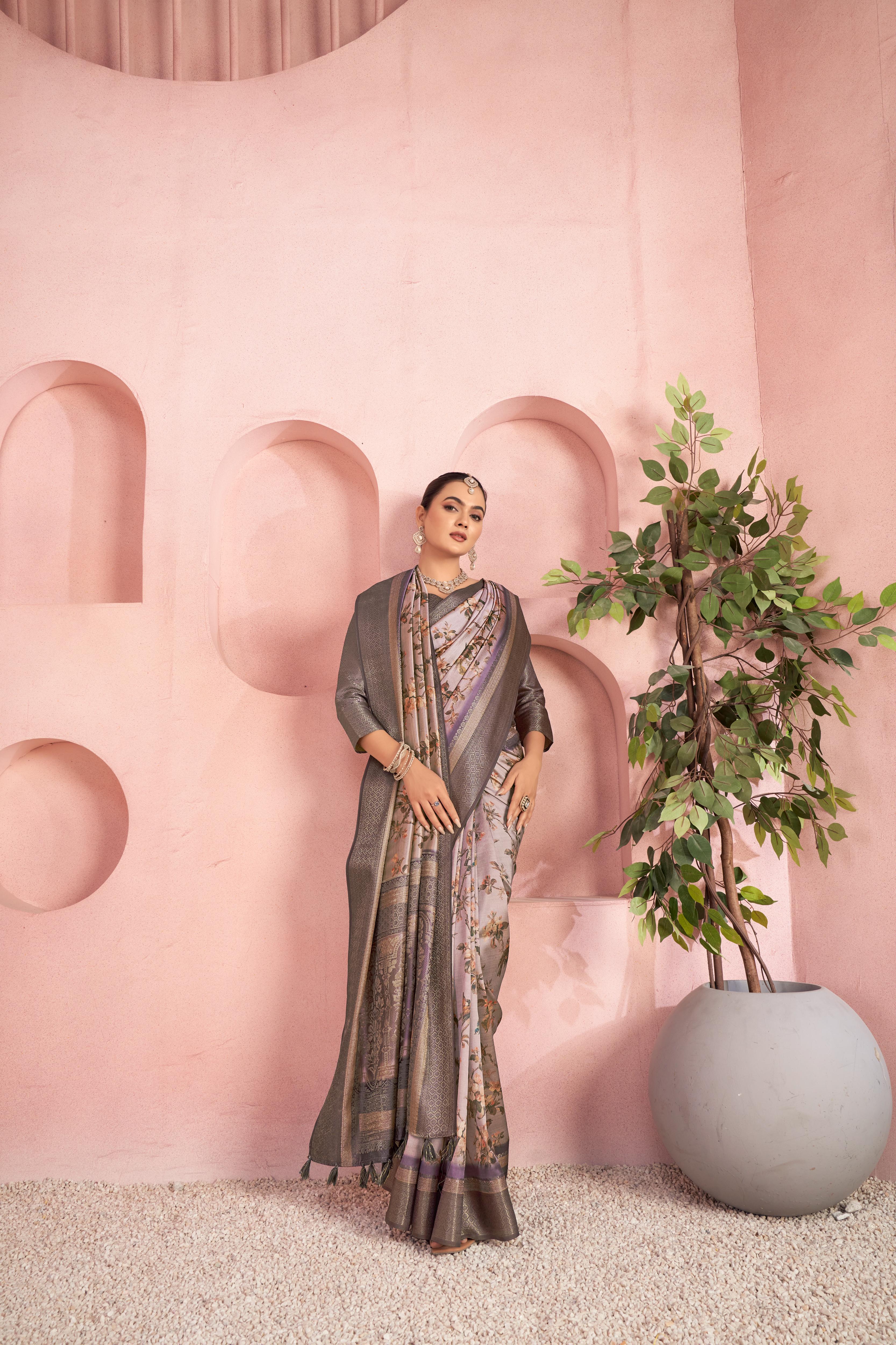 Sophisticated Purple Diya Silk with Jacquard