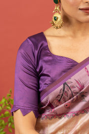 Luxurious Purple Diya Silk Embroidered Saree