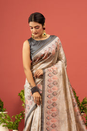 Classic Brown Diya Silk Saree Design