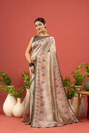 Classic Brown Diya Silk Saree Design