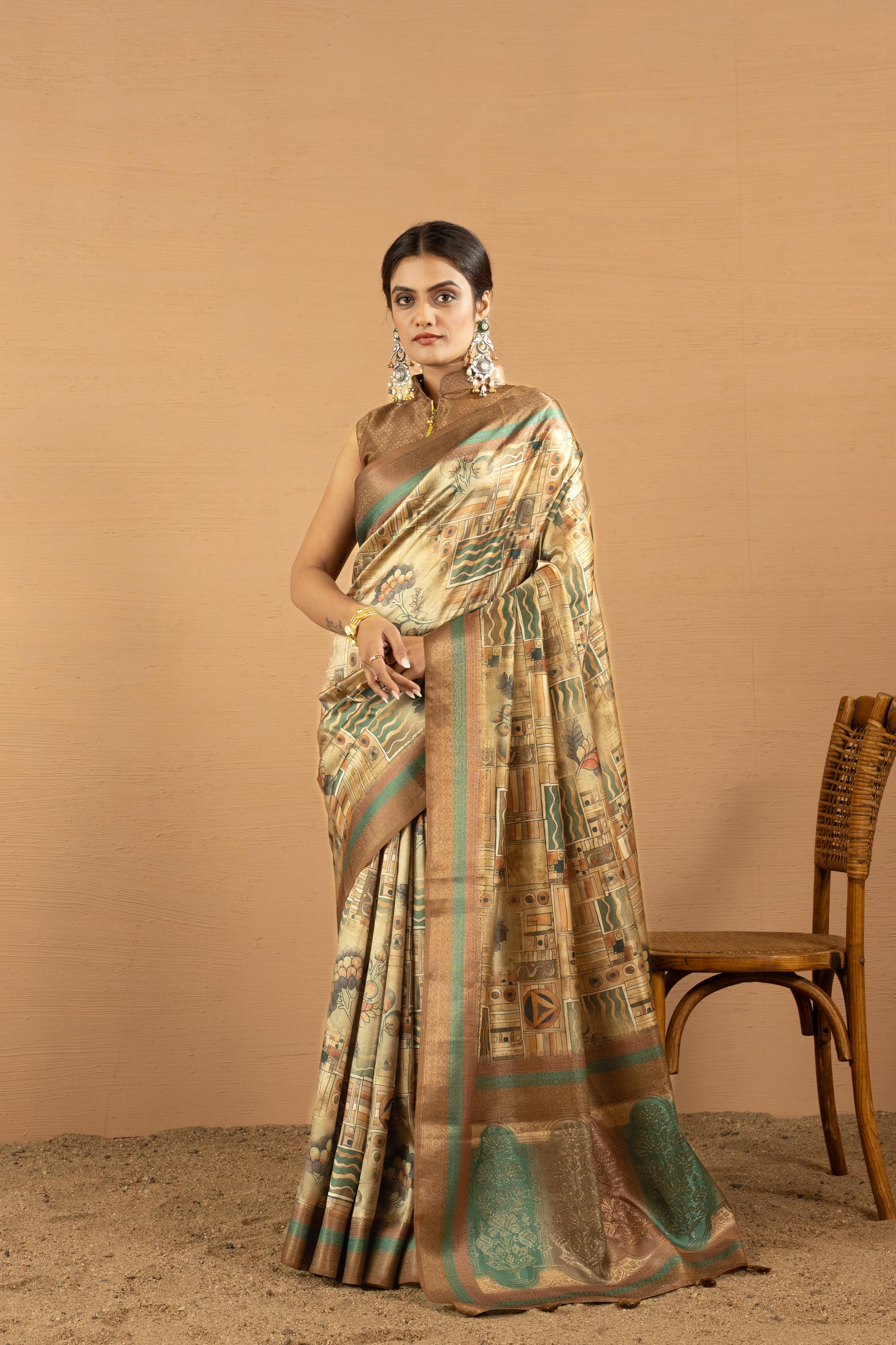 Radiant Mustard Saree with Jacquard Border