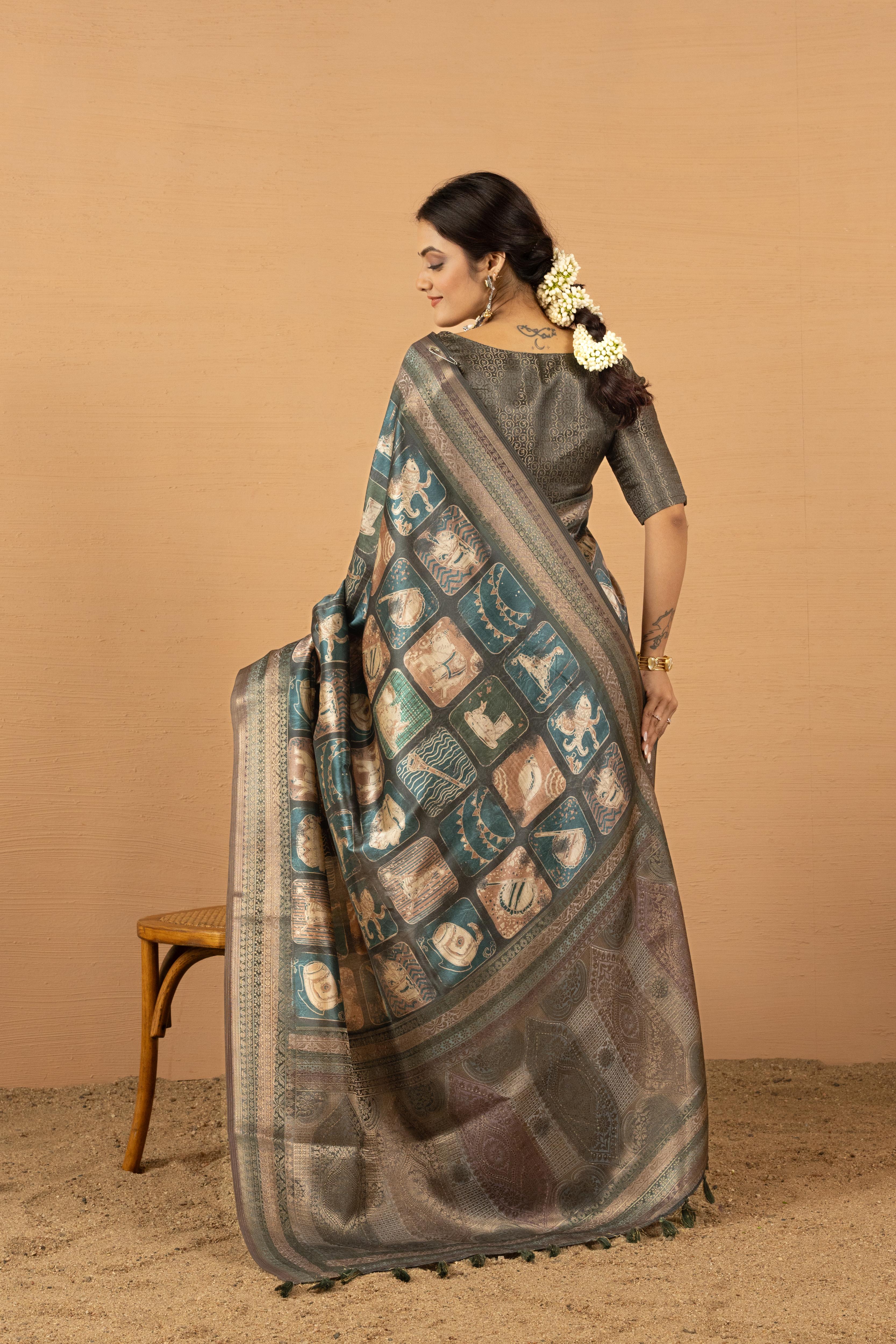 Rich Pallu Diya Silk Green Saree