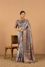 Regal Wine Saree with Jacquard Elegance