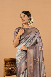 Regal Wine Saree with Jacquard Elegance