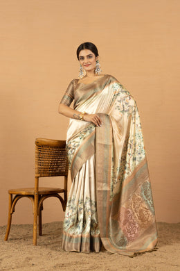 Royal Pista Silk Saree with Jacquard Border