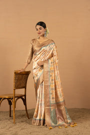 Richly Designed Chiku Saree with Jacquard Border