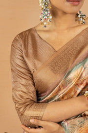 Richly Designed Chiku Saree with Jacquard Border
