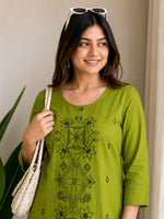 Green Cotton Thread Work Co-ord Set sedora couture