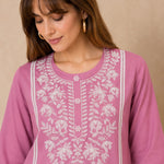 Pink Cotton Lace Work Co-ord Set sedora couture