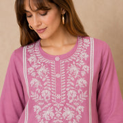 Pink Cotton Lace Work Co-ord Set sedora couture