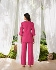 Pink Cotton Thread Work Co-ord Set sedora couture