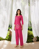 Pink Cotton Thread Work Co-ord Set sedora couture