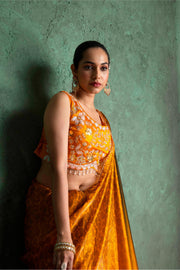 Sophisticated Mustard Saree with Fine Embroidery