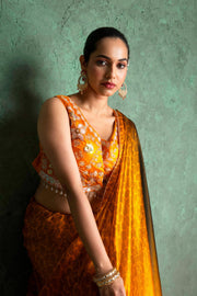 Sophisticated Mustard Saree with Fine Embroidery