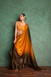 Sophisticated Mustard Saree with Fine Embroidery