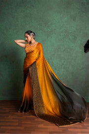 Sophisticated Mustard Saree with Fine Embroidery